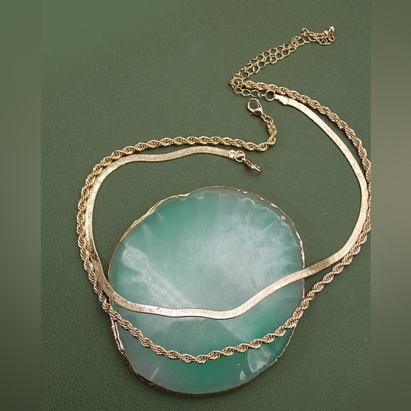 Layered rope and herringbone necklace set - Picture 1 of 8